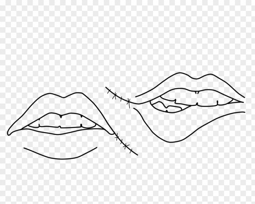 Sketch Of Lips Line Art Mouth Clip PNG