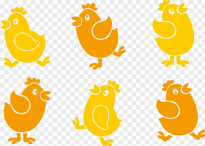 Small Yellow Chicken Run Houdan Long-crowing Rooster Poultry PNG