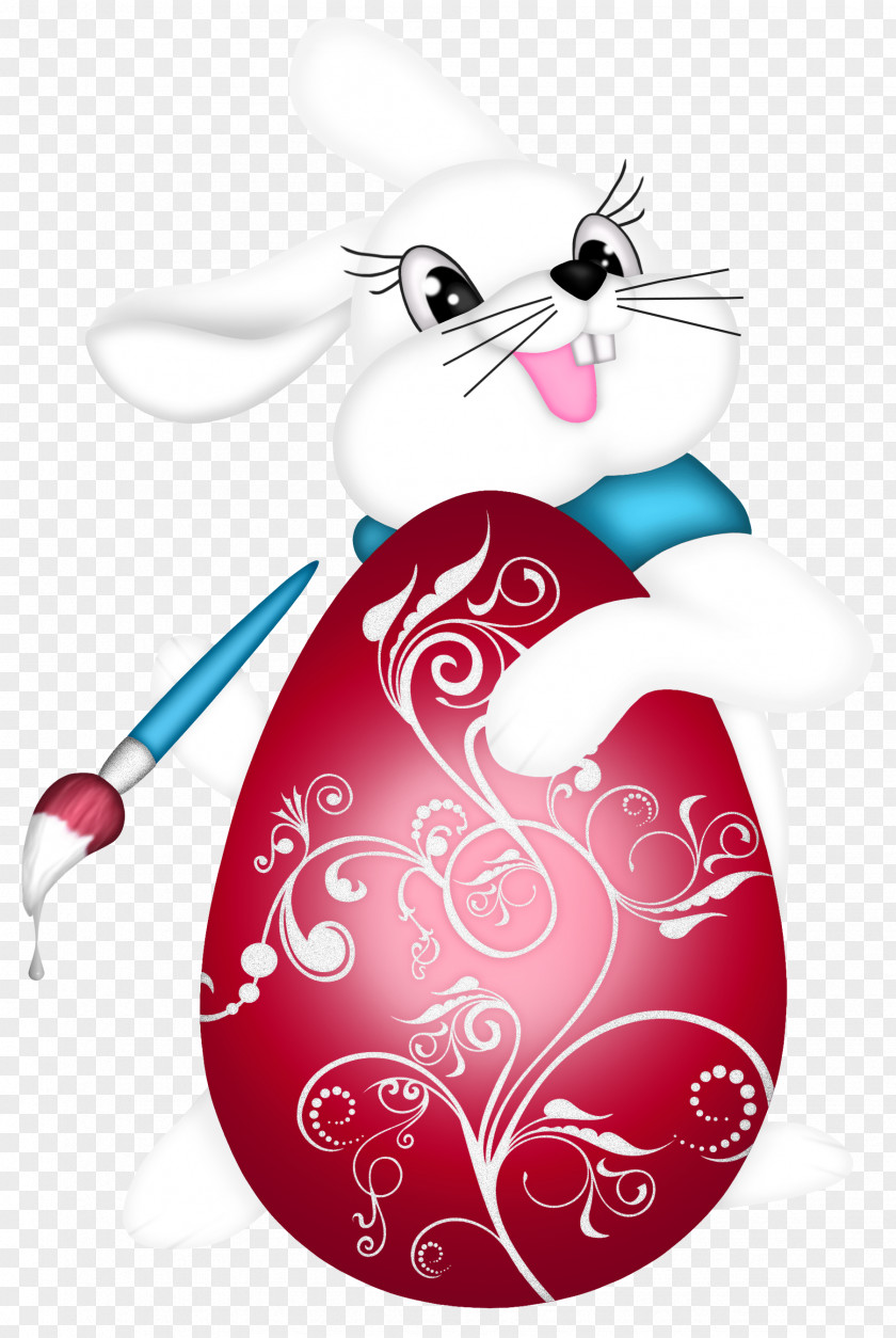 Transparent Easter Bunny And Red Egg Clipart Picture Clip Art PNG