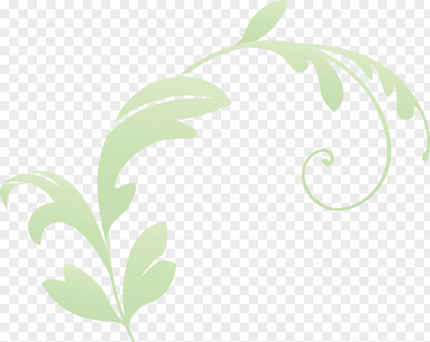 Green Leaf Plant Flower Stencil PNG