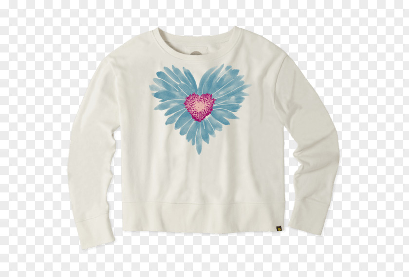 Heart Watercolor Long-sleeved T-shirt Painting Common Daisy PNG