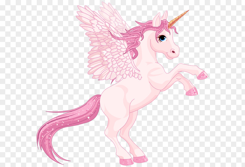 Pink Cartoon Mount Helicon Unicorn Pegasus Clip Art PNG