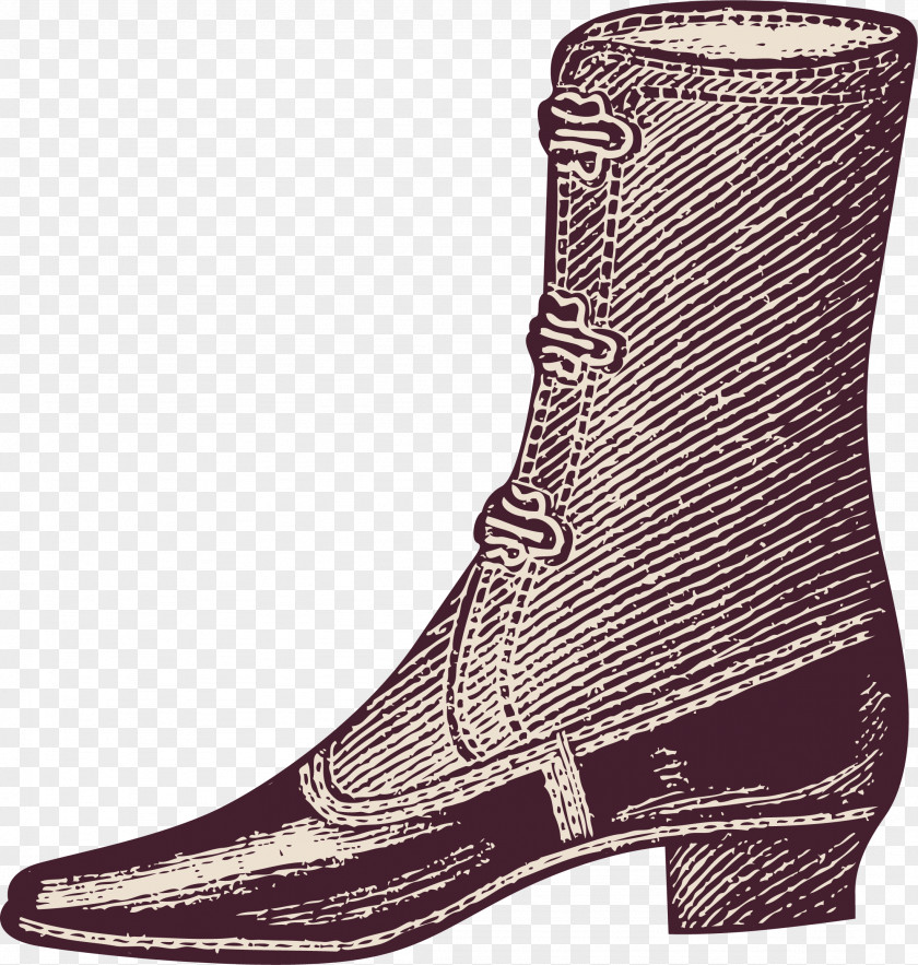Hand Painted Brown Boots Boot Shoe PNG