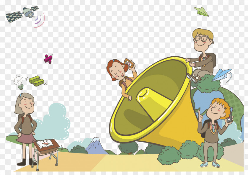 Hand Painted Child Cartoon Field Trip Drawing Illustration PNG