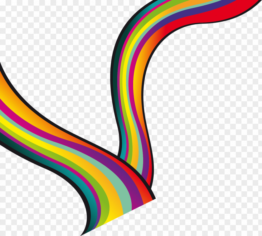 Hand-painted Colorful Ribbon Pattern Curve Clip Art PNG
