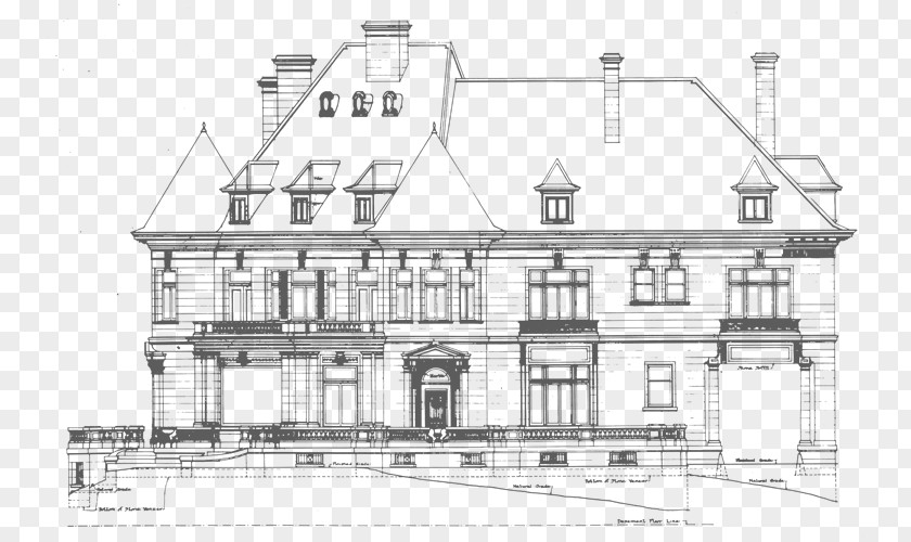 House Pittock Mansion Technical Drawing PNG