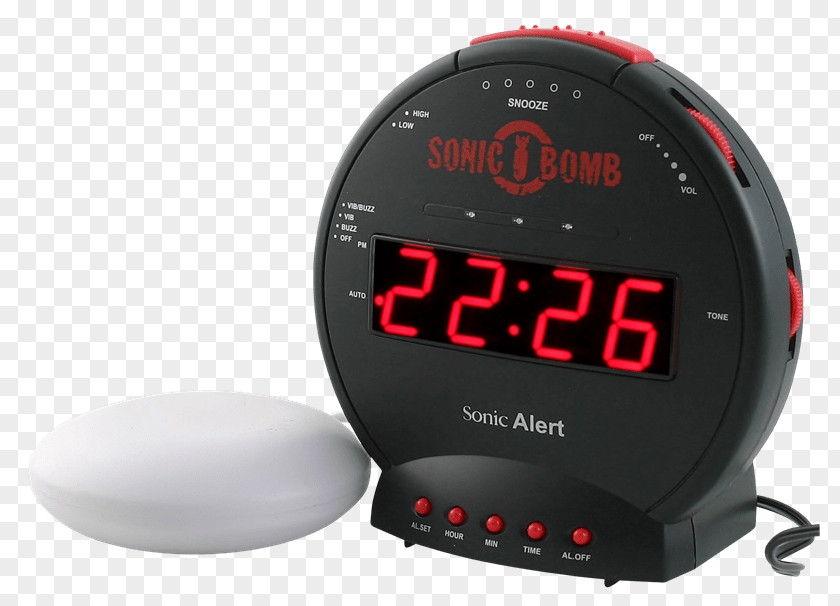 Clock Alarm Clocks Vibration Bomb Conrad Electronic International SBB500SS-IG Quartz Black PNG