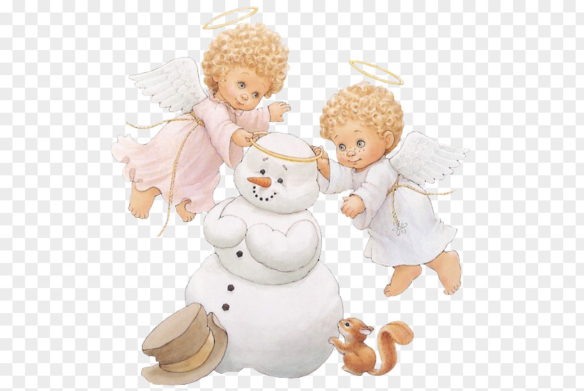 Cute Little Angels With Snowman A Christmas Countdown Ruth J. Morehead's Holly Babes Angel Wallpaper PNG