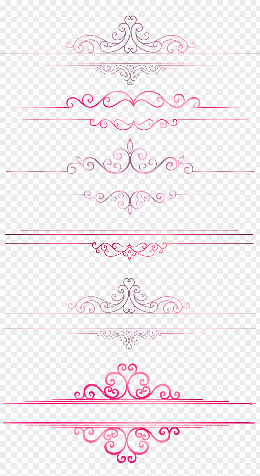 European Pattern Border Line Dividing Columns PNG