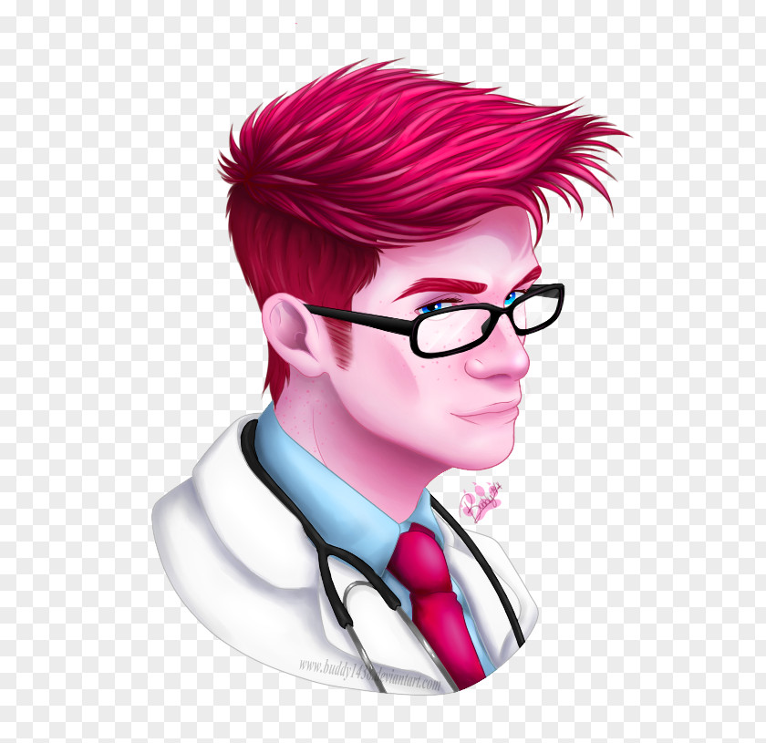 Sick Neon Wolf Backgrounds Sticker Glasses Drawing Clinic Brown Hair PNG