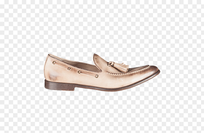 Beige Slip-on Shoe Leather Walking PNG