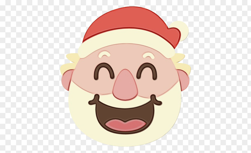 Moustache Head Santa Claus Cartoon PNG