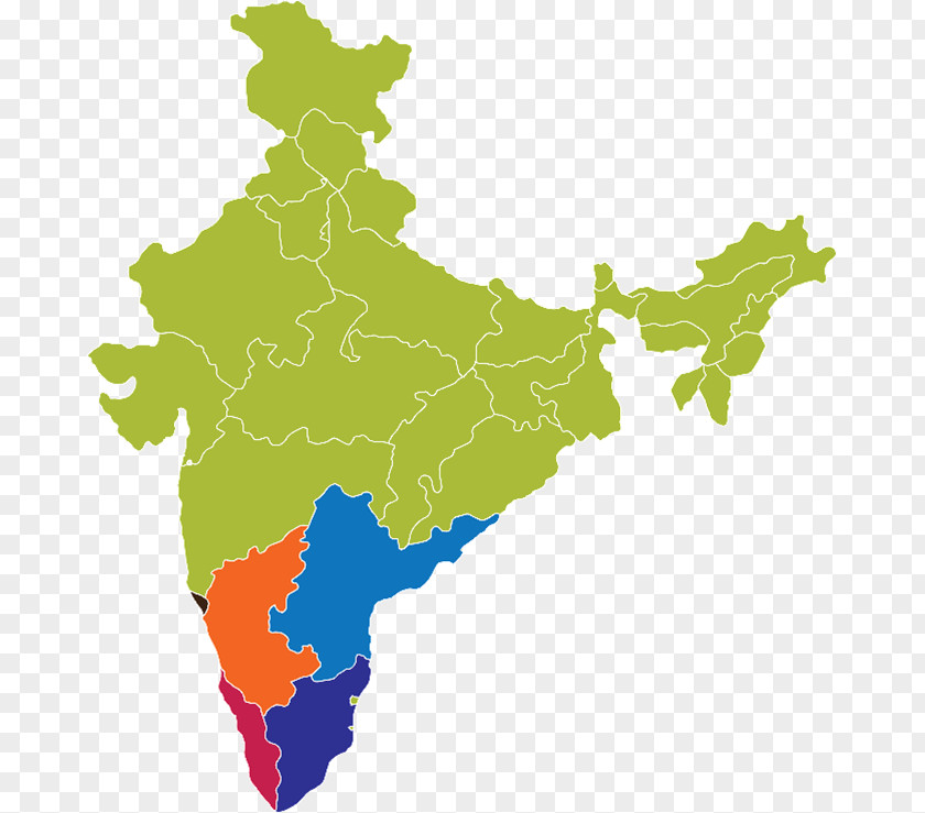 India States And Territories Of Map PNG