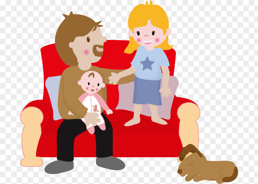 Vector Father And Child Puppy Dog Clip Art PNG