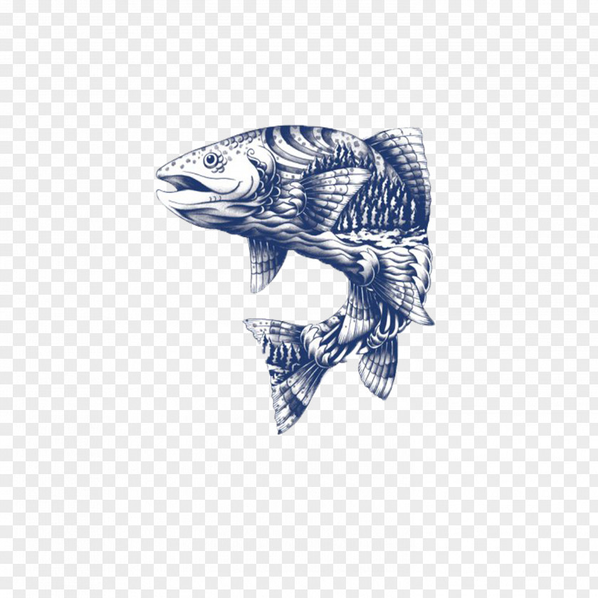 FIG Fish Goose Logo Illustrator Packaging And Labeling Illustration PNG