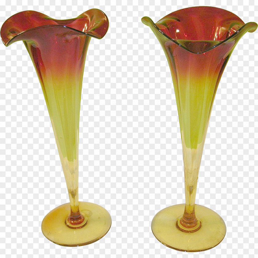 Trumpet Champagne Glass Stemware Vase Flowerpot PNG