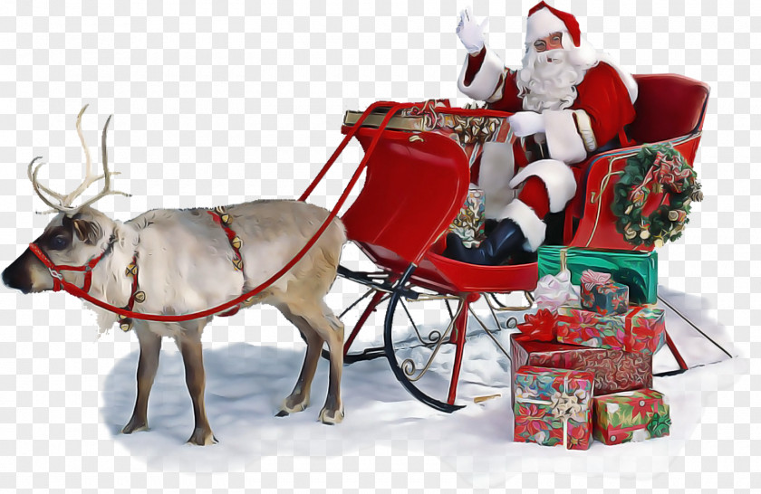 Horse And Buggy Sled Santa Claus PNG
