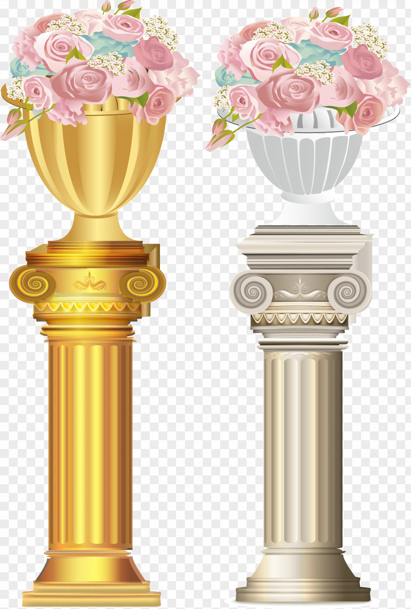 Vector Bouquet Rome Column Pier PNG