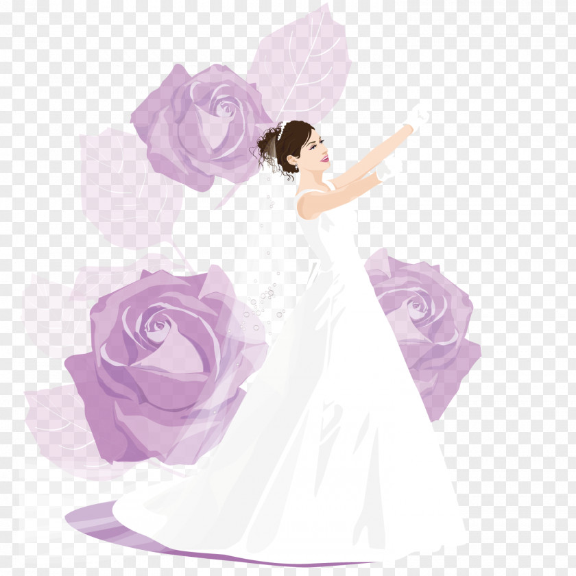 Exquisite Bride Wedding Marriage Illustration PNG