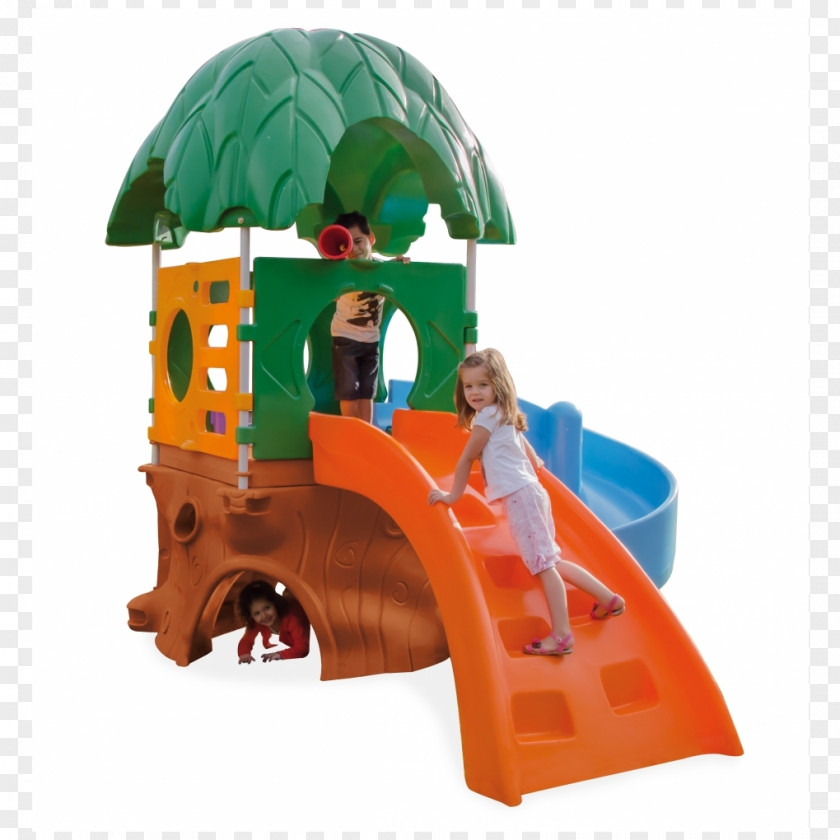 House Tree Playground Slide Toy PNG