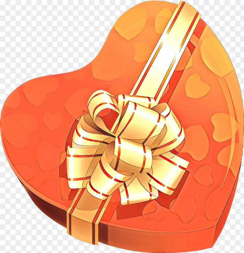 Metal Heart Orange PNG