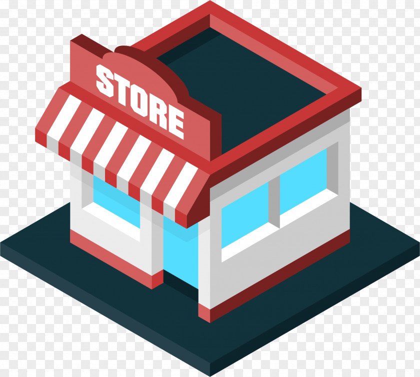 Store Isometric Projection Shopping Building PNG