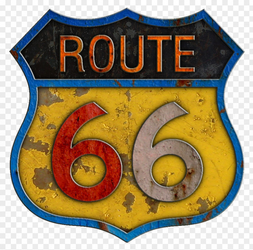 Route U.S. 66 Metal Sticker Decal Road PNG