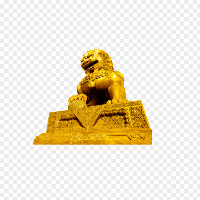 Stone Lion Statue Chinese Guardian Lions Sculpture PNG