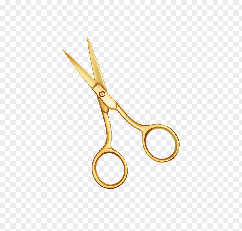A Gold Scissors Hair-cutting Shears PNG