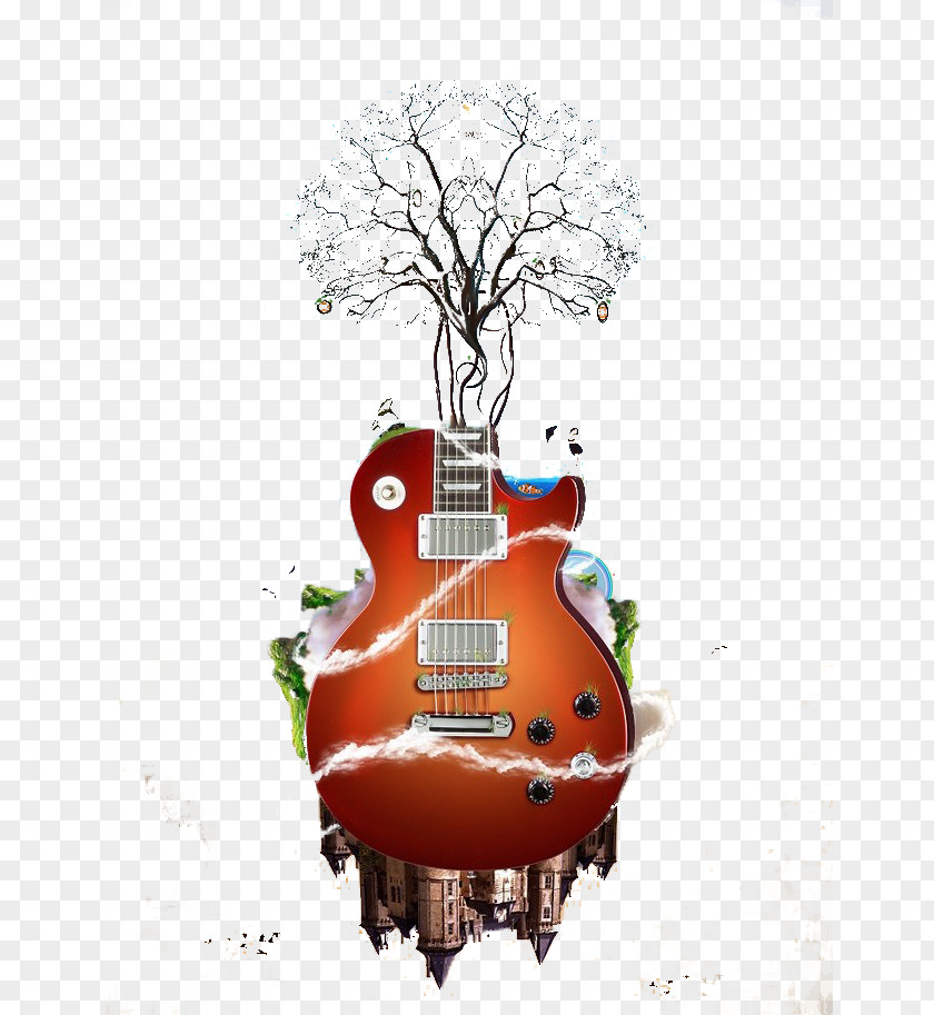 Creative Guitar Musical Instrument Note PNG