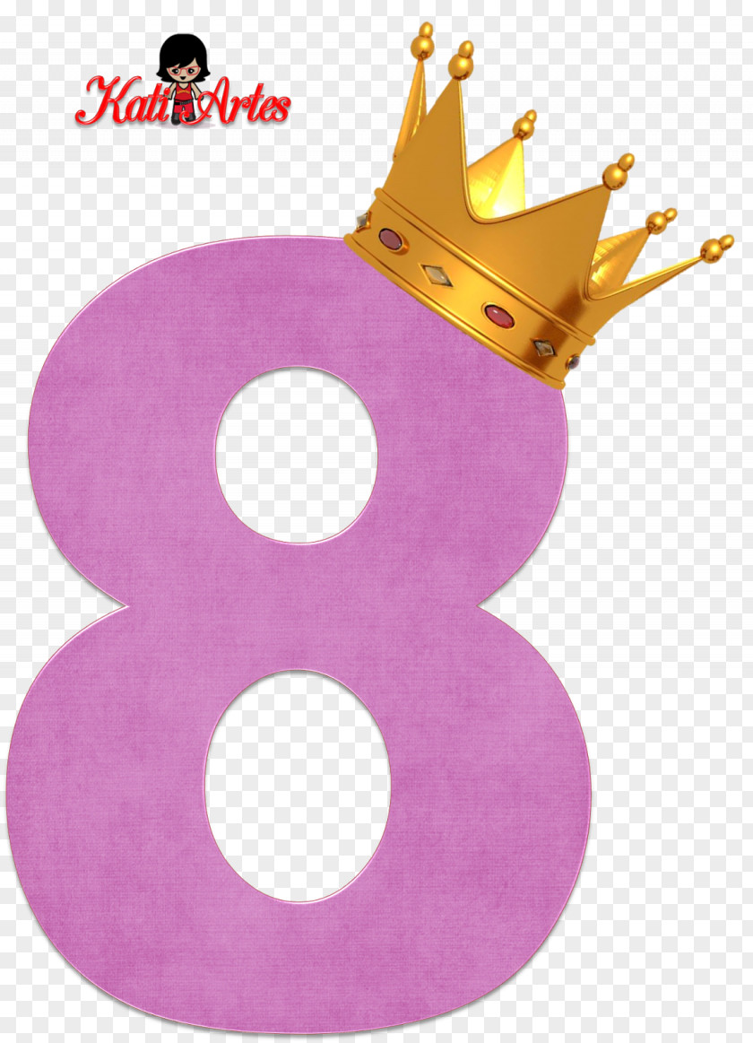 Crown Number Violet Alphabet Princesas PNG