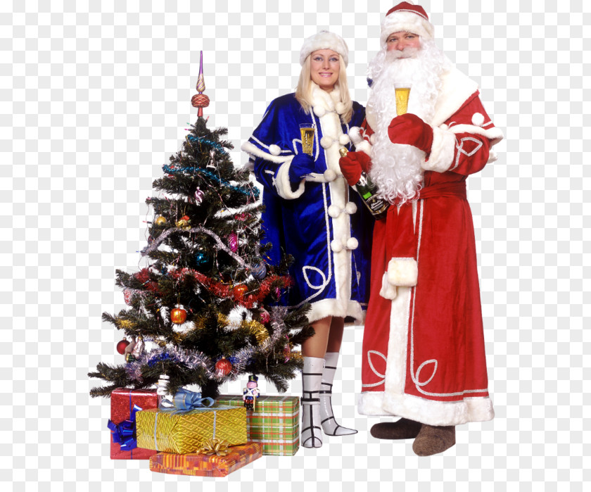 Santa Claus Christmas Ornament Ded Moroz Snegurochka Tree PNG