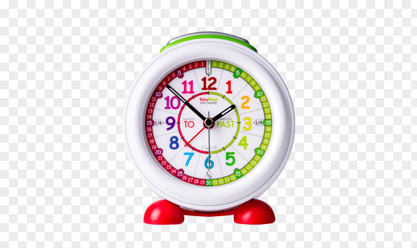 Battery Led Clocks Alarm EasyRead Time Teacher ERAC-COL-PT Clock, Rainbow Past To Children’s Clock With Night Light Education PNG