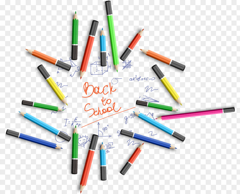 Creative Pencil School Season Vector Background Material, Paper PNG