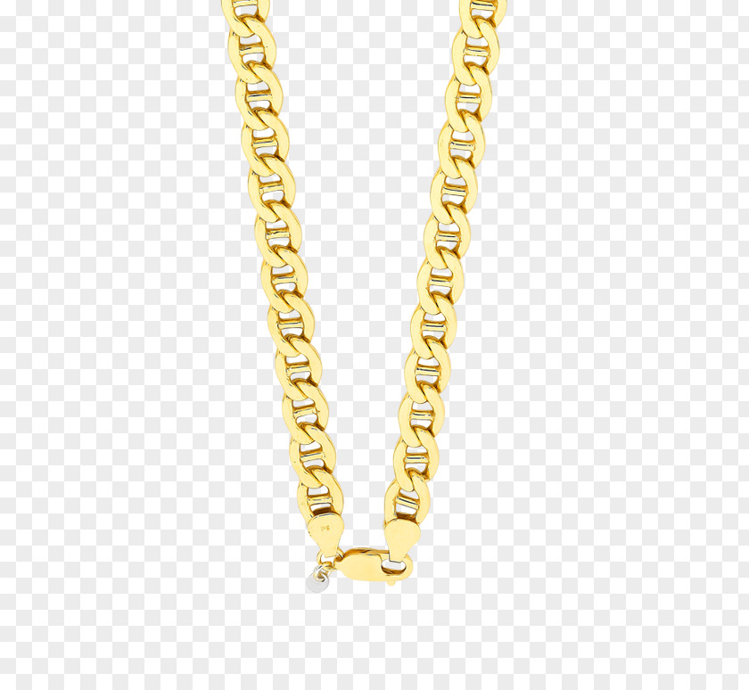 Gold Anchor Necklace Jewellery Chain Figaro PNG