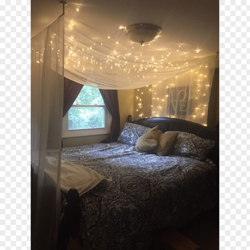 Light Canopy Bed Curtain Bedroom PNG