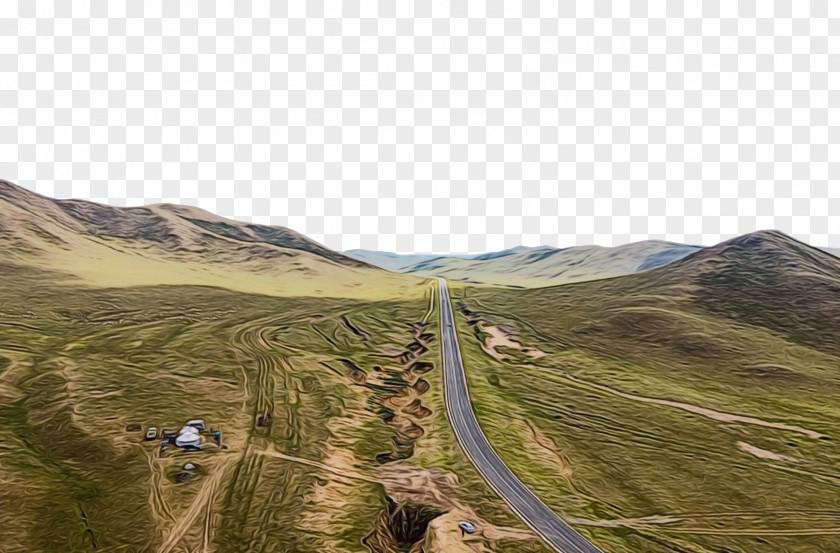 Mountain Range Pass Grassland Steppe Valley PNG