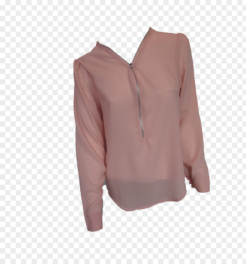 T-shirt Blouse Pink Tunic Zipper PNG