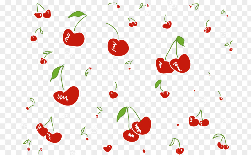 Vector Cherry Pattern Cartoon PNG