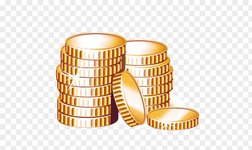 Cartoon Gold Coins Coin Finance Money Icon PNG