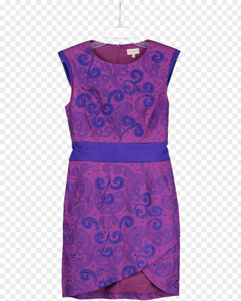 Dress Cocktail Sleeve Purple PNG