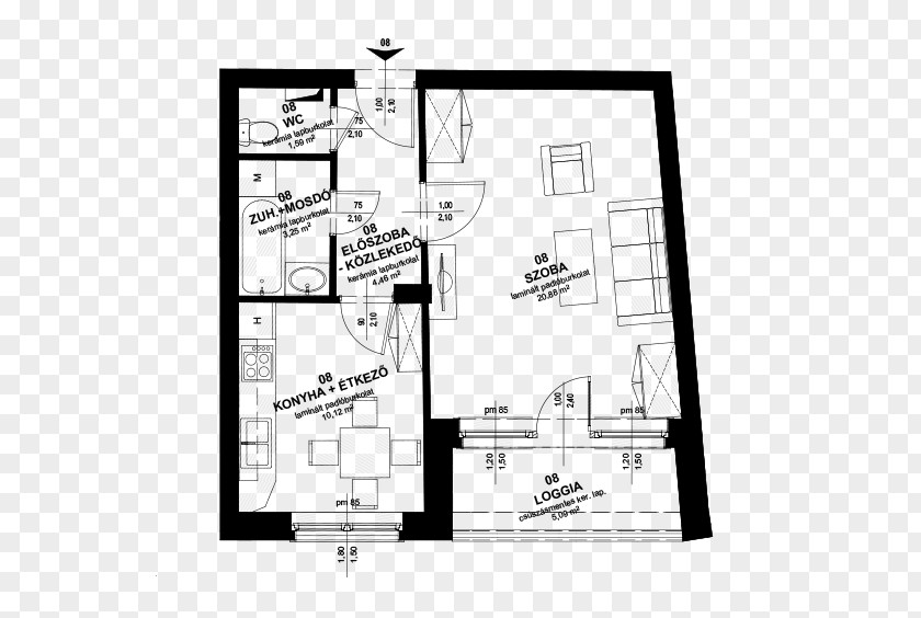 M Product AnglePus Floor Plan Architecture Black & White PNG