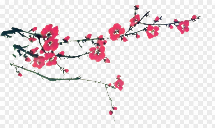 Plum Flower China Chinese New Year Poster Download PNG