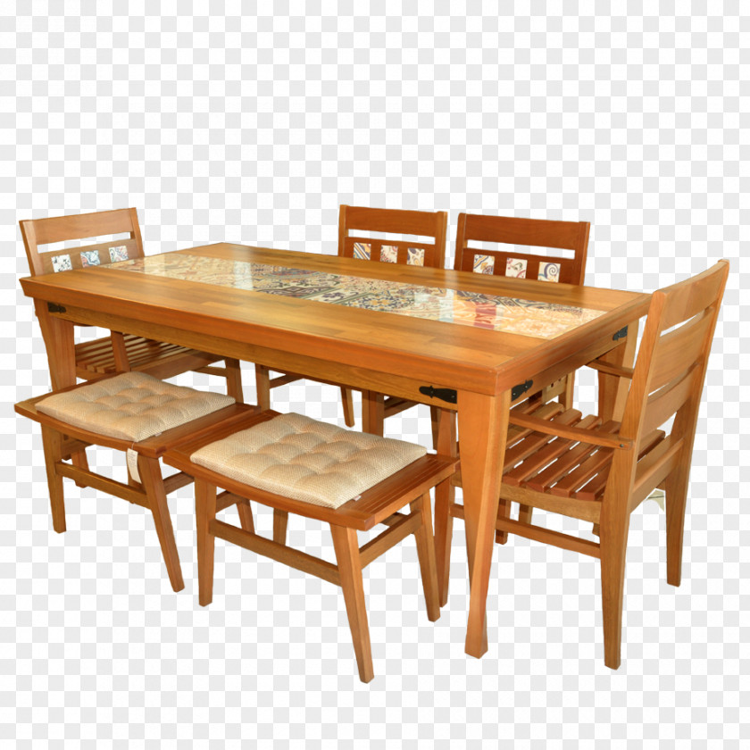 Table Azulejo Wood Chair Ceramic PNG