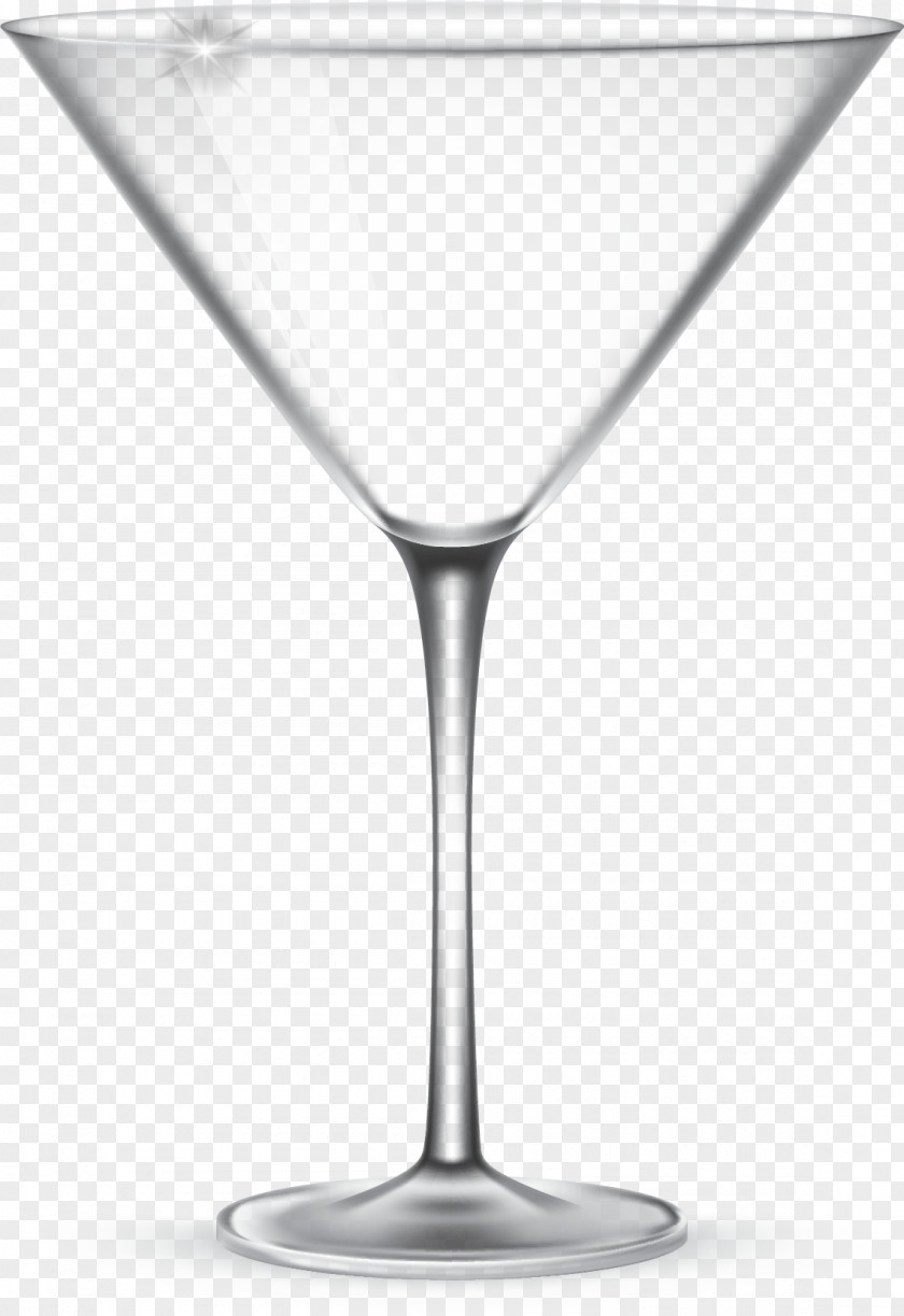 Vector Hand-painted Glass Martini Cocktail Garnish PNG