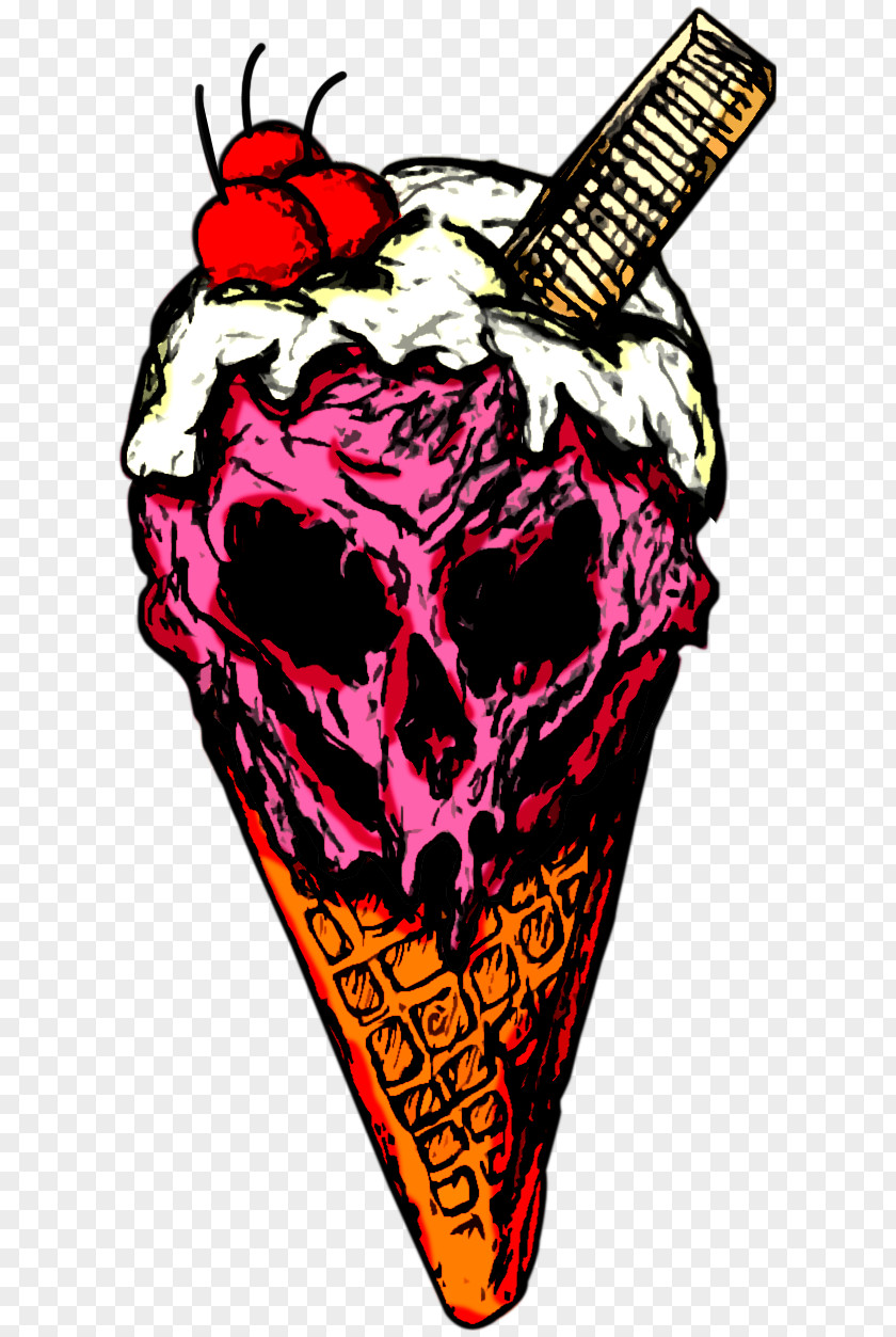 Ice Cream Wafer Skull Character Fiction Clip Art PNG