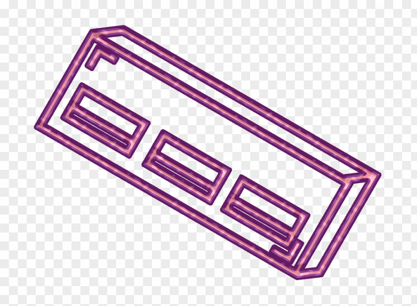 Rectangle Usb Icon Hub Outline Red PNG