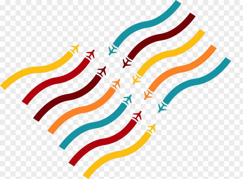 Vector Cartoon Airplane Travel Path Curve Illustration PNG