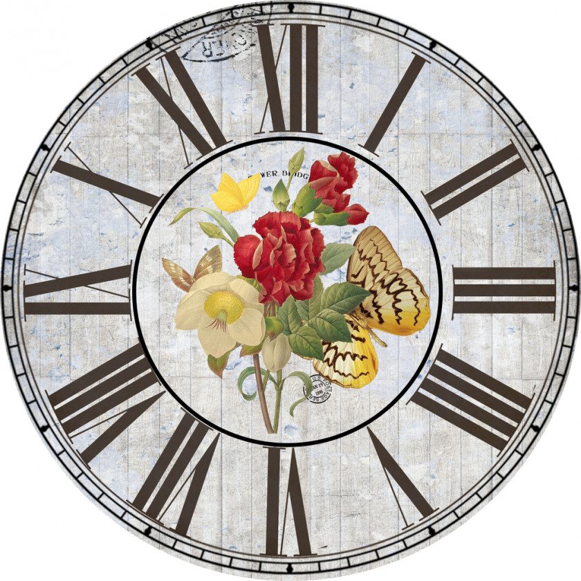 Flower Floral Clock Face PNG