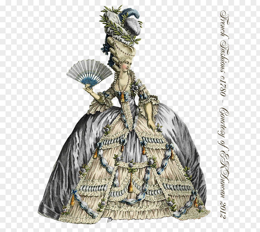 Dress 18th Century Fashion Plate French Petit Trianon PNG